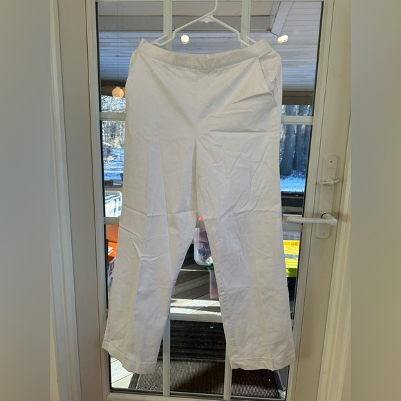 Alfred Dunner Pants - Alfred Dunner White Elastic-Waist Pants